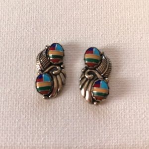Sterling silver multi post earrings